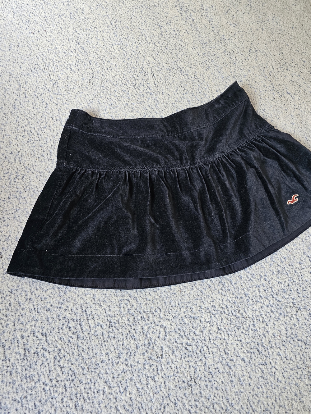 Hollister Navy Velvet Tiered Mini Skirt